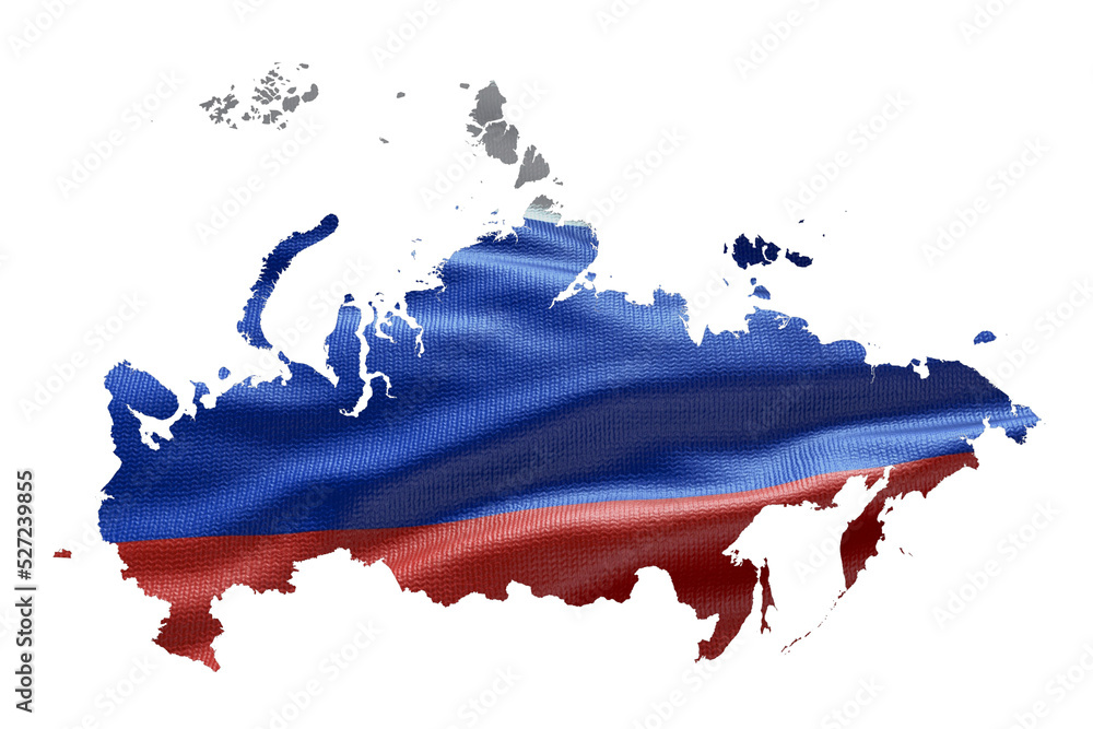 Poster russia map outline icon. png alpha channel. country with national flag