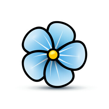 Flax flower vector icon isolated on white background