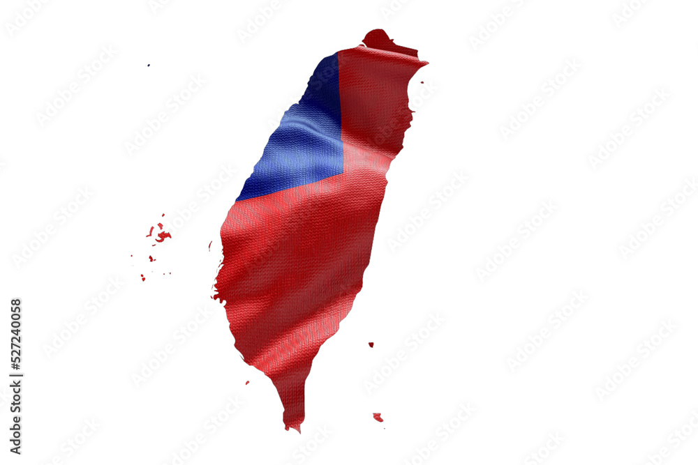 Sticker taiwan map outline icon. png alpha channel. country with national flag