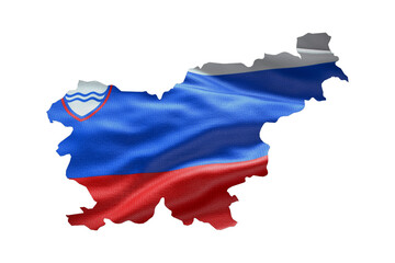 Fototapeta premium Slovenia map outline icon. PNG alpha channel. Country with national flag