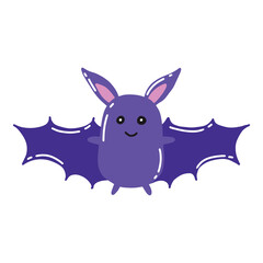 Bat. Flying bat. Vector illustration. Cartoon style.