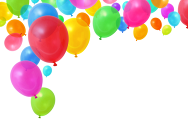Colorful balloons page top