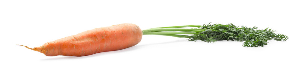 Tasty ripe organic carrot isolated on white