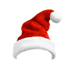 Red Santa Claus hat isolated on white