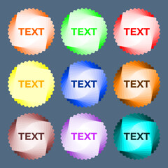 Sample Text vector collection of bright discount bubble tags, banners and stickers