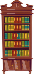 Retro bookcase, books