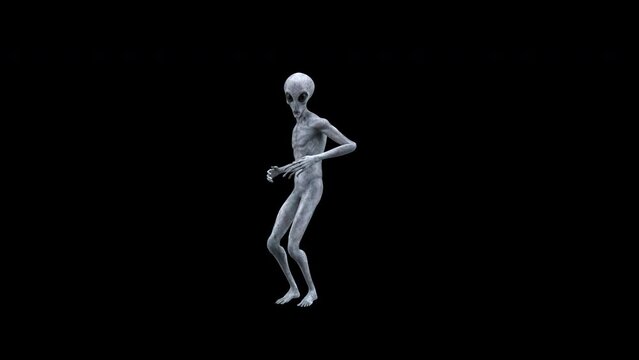 Alien dance - 3d render looped with alpha channel.