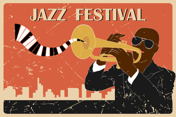 Jazz festival poster in retro style