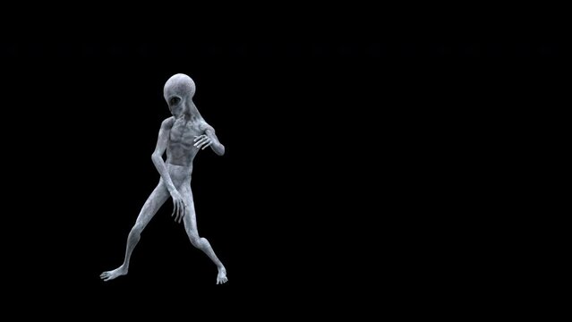 Alien dance - 3d render looped with alpha channel.