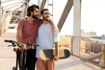 Gay couple embracing and showing their love. LGBT community.