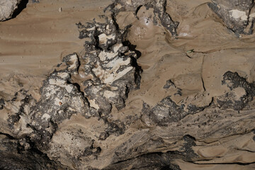 Erosion of clay soils. Leaching of black soil by precipitation.