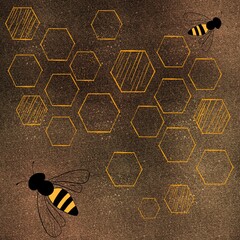 Abstract background with bees