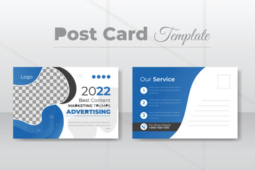 Professional marketing agency postcard template