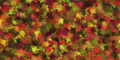 Naklejka na ściany i meble Background group autumn colorful leaves.