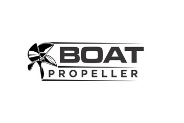 Boat screw propeller logo design silhouette icon symbol automotive industry - obrazy, fototapety, plakaty
