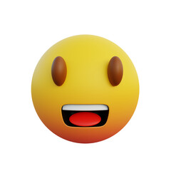 Fototapeta premium 3d illustration emoticon happy expression with big eyes