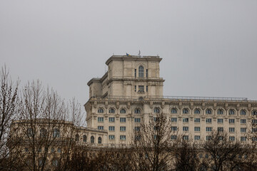 Palace of the Parliament, Bucharest, Romania - winter scene