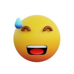 Fototapeta premium 3d illustration emoticon smiling expression but sweating