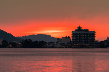 東郷湖の夕やけ
