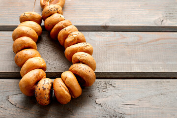 Traditional bagels with poppy seed