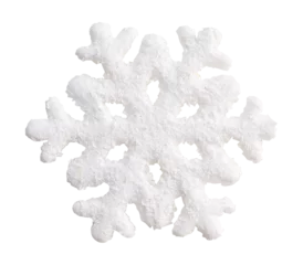 Fotobehang Christmas isolated png white snowflake. Decoration element for greeting card © timonko