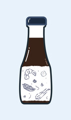 Isolated cute simple BBQ sauce bottle in flat vector illustration art design