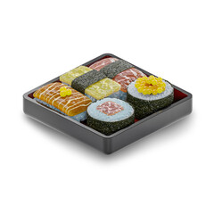 3d render illustration of Japanese food bento 