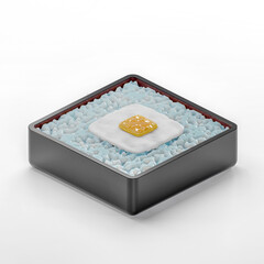 3d render illustration of Japanese food bento 