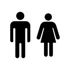 Man and Woman vector symbol black pictogram icon isolated on white background