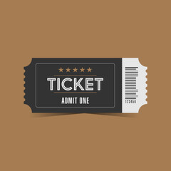 Admit one retro ticket design vector template