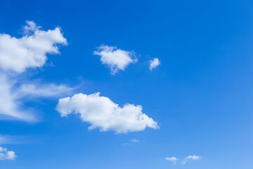 Naklejka na ściany i meble Sky background, season and weather concept background, white cloud over blue sky