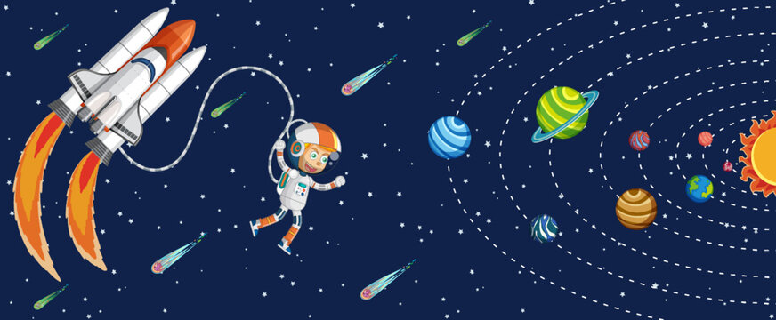 Astronaut in the galaxy background