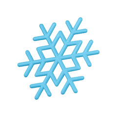 Glossy blue ornamental circled classic snowflake Christmas toy for winter festive interior isometric