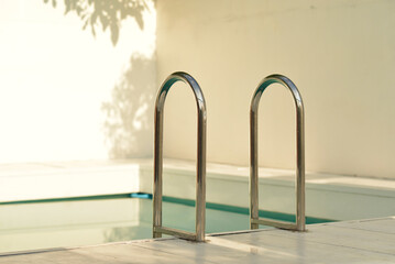 Staircase to a private pool in a country house