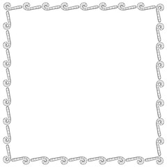 Obraz premium Vector background, frame, border from outline candy cane. Contour edging, decoration on theme sweet New Year and Christmas. For greeting cards, invitations, xmas design