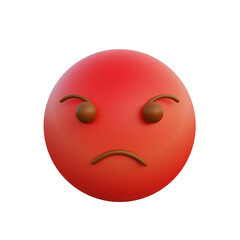 3d illustration emoticon expression angry pout face