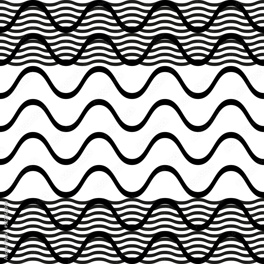 Leinwandbilder Modern abstract geometric contemporary vector seamless diagonal pattern with simple elements and shapes. Graphic black and white minimalist background.