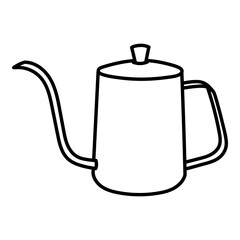 Drip coffee object. Hand drawn line illustration.