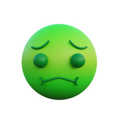 3d illustration emoticon expression nauseous face