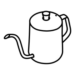 Drip coffee object. Hand drawn line illustration.