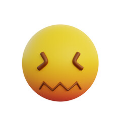 3d illustration emoticon expression sour face