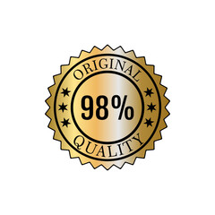 98% percentage original quality circular sign label vector 