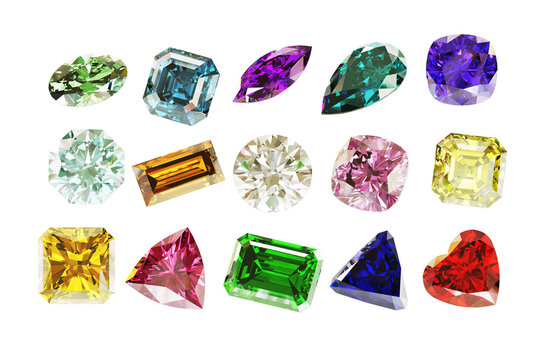 カラフルな宝石セットPNG