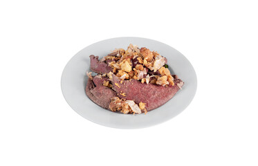 steamed liver on plate