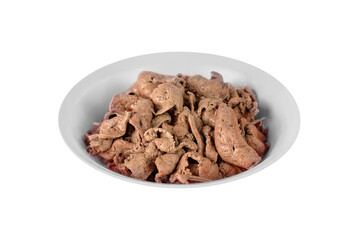 steamed liver on plate