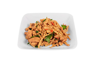 stir fried bamboo shoot with pork