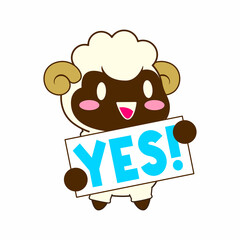 cute little sheep vector illustration, sheep vector set