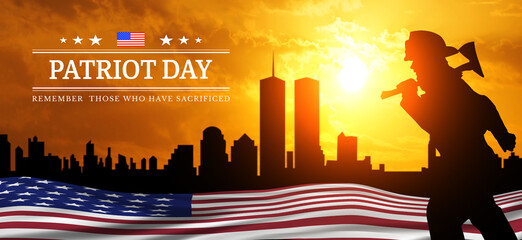 USA flag. Patriot Day. National holiday