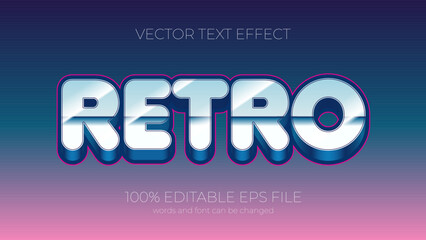 rerto editable text effect style, EPS editable retro vintage text effect
