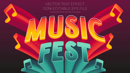 music fest editable text effect style, EPS editable text effect